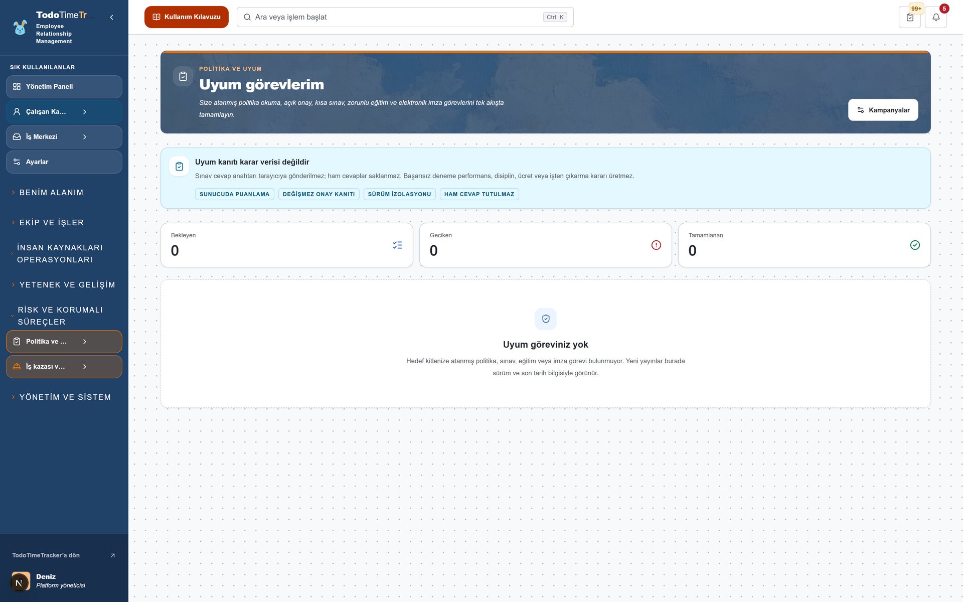compliance ekran goruntusu